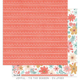 Scrapbooking  ***PREODER ***Cocoa Vanilla Joyful Double Sided Cardstock Paper 12"x12" Tis The Season Paper 12"x12"