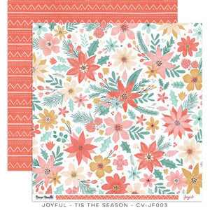 Scrapbooking  ***PREODER ***Cocoa Vanilla Joyful Double Sided Cardstock Paper 12"x12" Tis The Season Paper 12"x12"