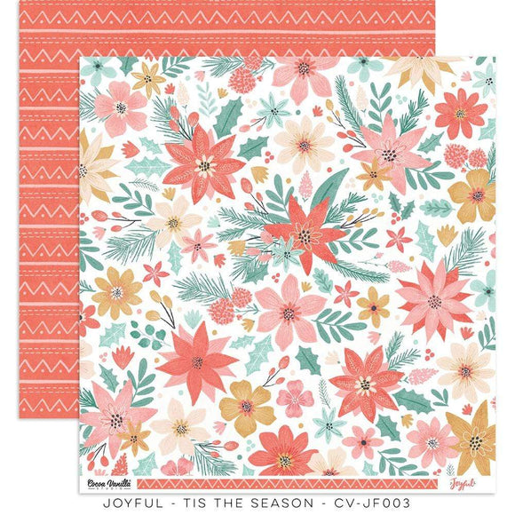 Scrapbooking  ***PREODER ***Cocoa Vanilla Joyful Double Sided Cardstock Paper 12