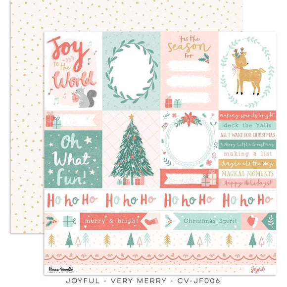 Scrapbooking  ***PREODER ***Cocoa Vanilla Joyful Double Sided Cardstock Paper 12