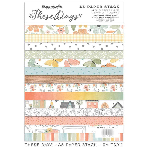 Scrapbooking  Cocoa Vanilla These Days A5 size 5.8″ x 8.3″ Paper Stack Paper Pad