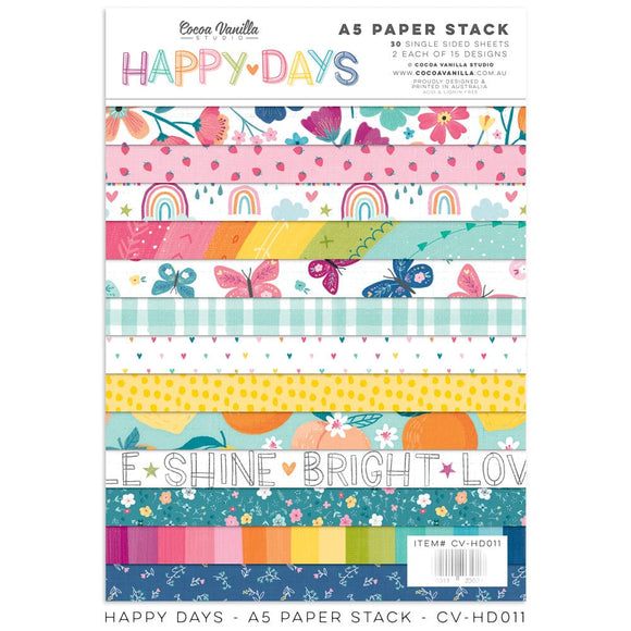 Scrapbooking  ***PREORDER***Cocoa Vanilla Happy Days – A5 Paper Stack Paper Pad