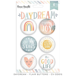 Scrapbooking  Cocoa Vanilla Daydream Flair Buttons 6pk stickers