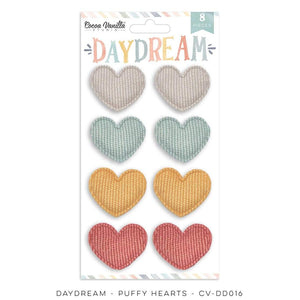 Scrapbooking  Cocoa Vanilla Daydream Puffy Hearts 8pk stickers