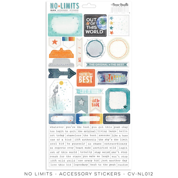 Scrapbooking  Cocoa Vanilla Studios No Limits Accessory Stickers stickers