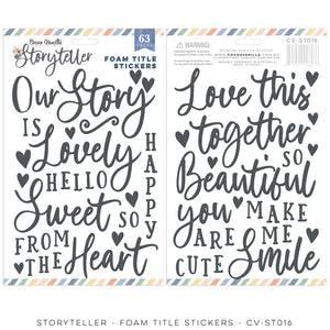 Scrapbooking  Cocoa Vanilla Studios Storyteller Foam Title Stickers 63pk stickers