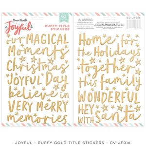 Scrapbooking  ***PREODER ***Cocoa Vanilla Joyful Puffy Gold Title Stickers stickers