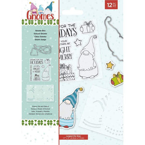 Scrapbooking  Nature's Garden Gnomes Stamps, Stencil & Dies 12/Pkg Gnome Boy dies