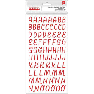 Scrapbooking  Hey Santa Thickers Stickers 157/Pkg Holly Jolly Alpha/Red Epoxy Alphas