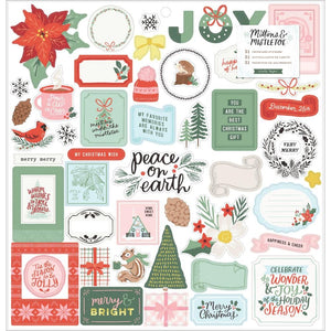 Scrapbooking  Crate Paper Mittens & Mistletoe Chipboard Stickers 12"X12" 51/Pkg chipboards