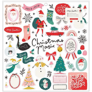 Scrapbooking  Hey, Santa Chipboard Stickers 54/Pkg Chipboards
