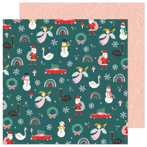 Scrapbooking  Hey, Santa Double-Sided Cardstock 12"X12"- Christmas Magic Chipboards