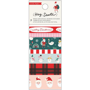 Scrapbooking  Hey Santa Washi Tape 7/Pkg Chipboards