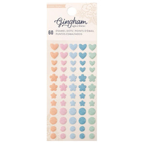 Scrapbooking  Crate Paper Gingham Garden Enamel Dots 60/Pkg Embellishments