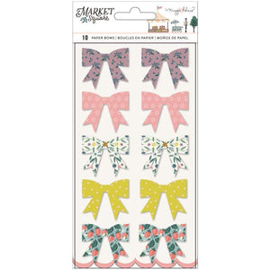 Scrapbooking  Maggie Holmes Market Square Paper Bows 10/Pkg Embellishments
