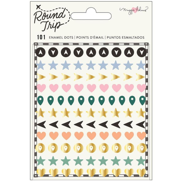 Scrapbooking  Maggie Holmes Round Trip Enamel Dots 101/Pkg Embellishments