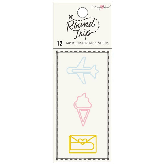 Scrapbooking  Maggie Holmes Round Trip Travel Paper Clips 12/Pkg Embellishments