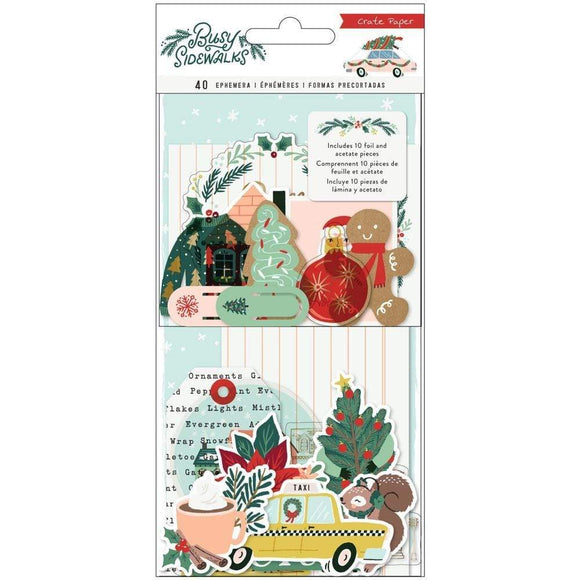 Scrapbooking  Busy Sidewalks Ephemera Die-Cuts 40/Pkg Cardstock & Vellum Ephemera