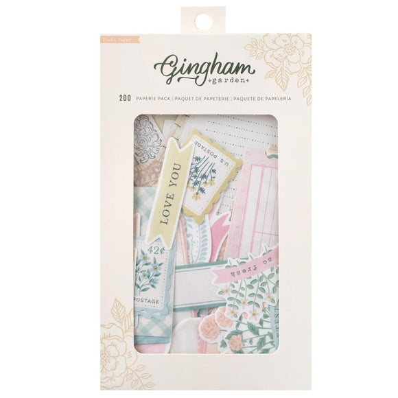 Scrapbooking  Crate Paper Maggie Holmes Gingham Garden Paperie Pack 200/Pkg Paper Pieces & Washi Stickers Ephemera