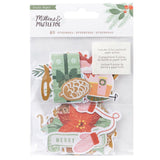 Scrapbooking  Crate Paper Mittens & Mistletoe Ephemera Die-Cuts 40/Pkg Icons W/Gold Foil Accents Ephemera