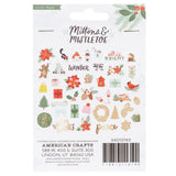 Scrapbooking  Crate Paper Mittens & Mistletoe Ephemera Die-Cuts 40/Pkg Icons W/Gold Foil Accents Ephemera