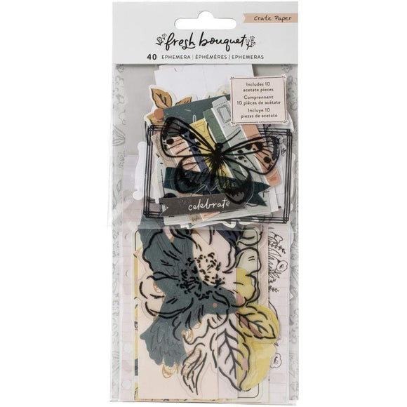 Scrapbooking  Fresh Bouquet Ephemera Die-Cuts 40/Pkg Cardstock & Acetate Ephemera