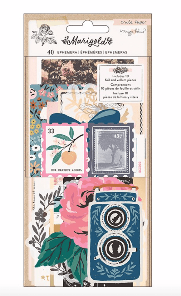 Scrapbooking  Maggie Holmes Marigold Ephemera 40pk Ephemera