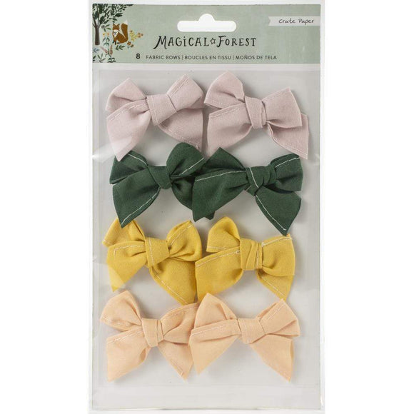 Scrapbooking  *** On backorder *** Magical Forest Fabric Bows 8/Pkg Ephemera