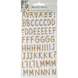 Scrapbooking  Magical Forest Puffy Stickers 140/Pkg Alpha W/Copper Foil Finish Ephemera