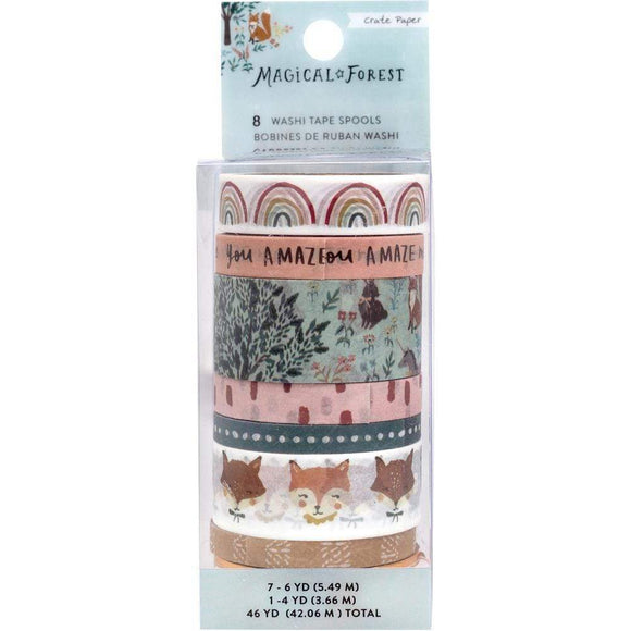 Scrapbooking  Magical Forest Washi Tape 8/Pkg 4 To 6 Yards Each Ephemera