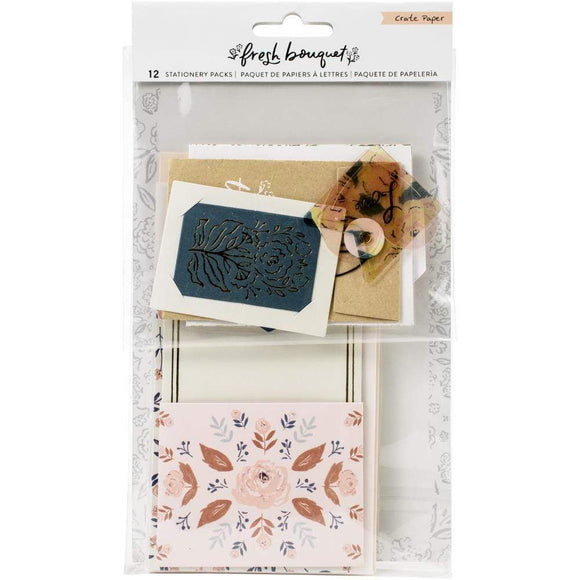 Scrapbooking  Fresh Bouquet Stationary Pack Cardstock & Stickers vellum