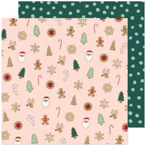 Scrapbooking  Busy Sidewalks Double Sided Cardstock 12"X12" Christmas Cookies Paper 12"x12"