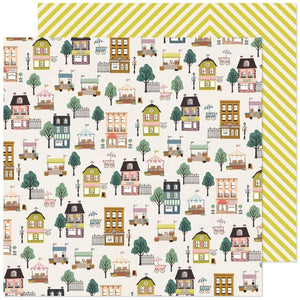 Scrapbooking  Maggie Holmes Market Square Double-Sided Cardstock 12"X12" - Main Street Paper 12"x12"
