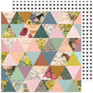 Scrapbooking  Maggie Holmes Market Square Double-Sided Cardstock 12"X12" - Memoir Paper 12"x12"