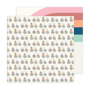 Scrapbooking  Maggie Holmes Round Trip Double-Sided Cardstock 12"X12" - Bike Path Paper 12"x12"