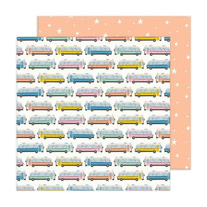 Scrapbooking  Maggie Holmes Round Trip Double-Sided Cardstock 12"X12" - Bus Ride Paper 12"x12"