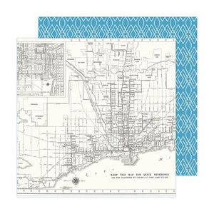 Scrapbooking  Maggie Holmes Round Trip Double-Sided Cardstock 12"X12" - Lets Go Paper 12"x12"