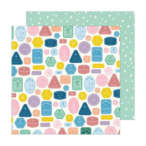 Scrapbooking  Maggie Holmes Round Trip Double-Sided Cardstock 12"X12" - Passport Paper 12"x12"