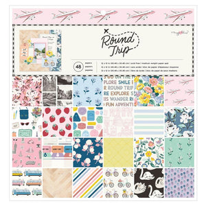 Scrapbooking  Maggie Holmes Round Trip Single-Sided Paper Pad 12"X12" 48/Pkg Paper 12"x12"
