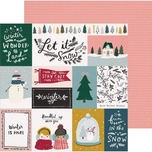 Scrapbooking  ***In Transit *** Snowflake Double-Sided Cardstock 12