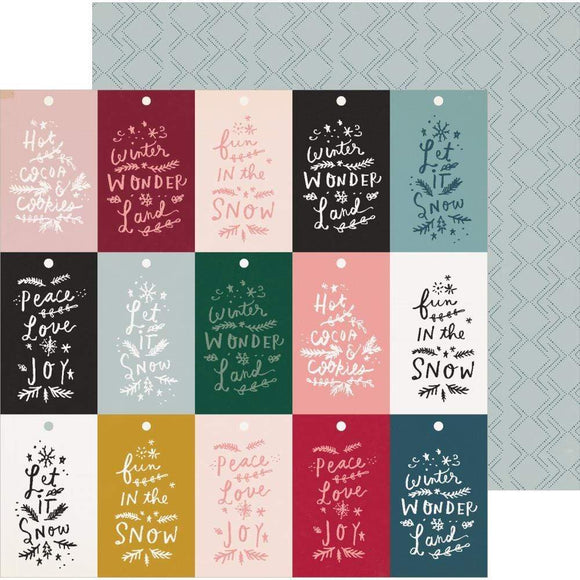 Scrapbooking  ***In Transit *** Snowflake Double-Sided Cardstock 12