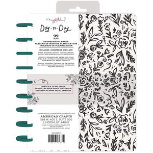 Scrapbooking  Maggie Holmes Day-To-Day Undated Dashboard Planner 7.5"X9.5" Black & White Floral Planner