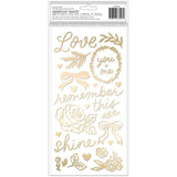 Scrapbooking  Maggie Holmes Marigold Thickers Stickers 55/Pkg Lovely Phrase & Icons/Puffy Puffy Stickers
