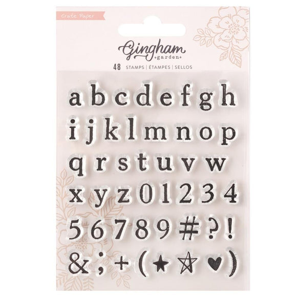 Scrapbooking  Crate Paper Gingham Garden Alpha Clear Stamps 48/Pkg stamps