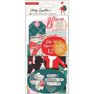 Scrapbooking  Hey, Santa Ephemera Die-Cuts 40/Pkg Cardstock & Printed Vellum stickers