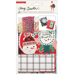 Scrapbooking  Hey, Santa Gift Wrap Set Baker's Twine, Paper Clips, Bags & Tags stickers