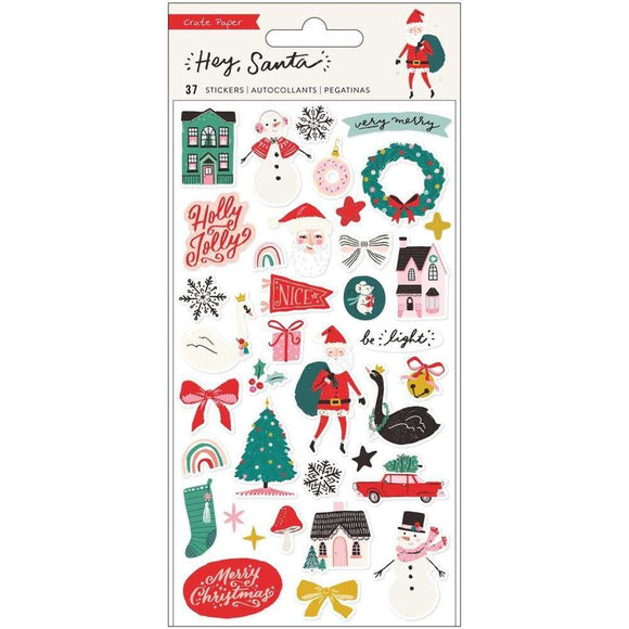 Scrapbooking  Hey, Santa Puffy Stickers 37/Pkg stickers