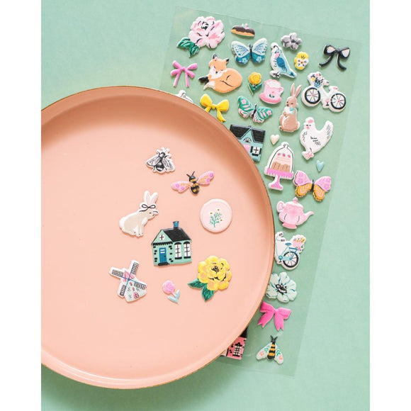 Scrapbooking  Maggie Holmes Garden Party Puffy Stickers 51/Pkg stickers