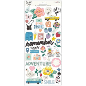 Scrapbooking  Maggie Holmes Round Trip Cardstock Stickers 6"X12" 97/Pkg Accents & Phrases stickers