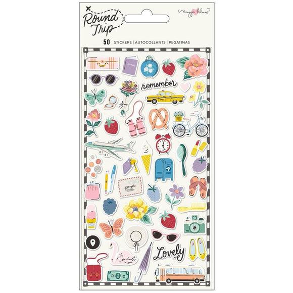 Scrapbooking  Maggie Holmes Round Trip Puffy Stickers 50/Pkg stickers